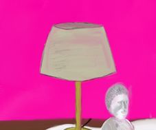 gold lamp with bust (2021)